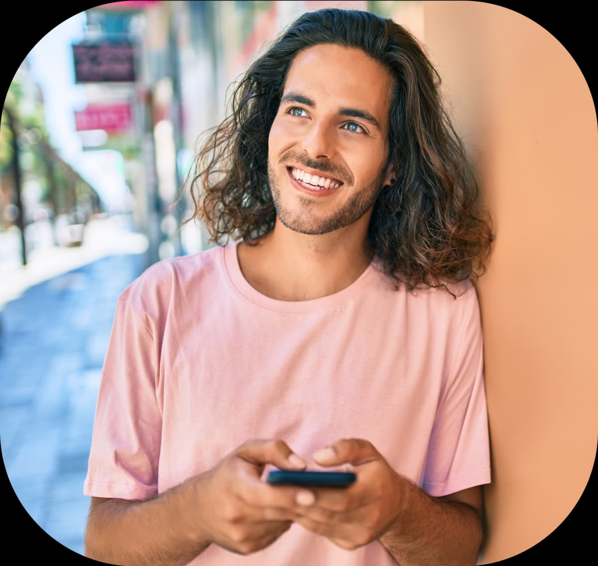 Person using a mobile phone