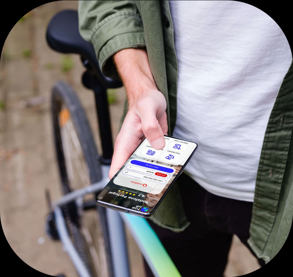 Person using a mobile phone